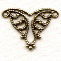 Filigree Connector Triangle in Oxidized Brass 19mm (6)