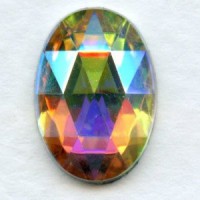 Crystal AB Flat Back Faceted Top 14x10mm (1)