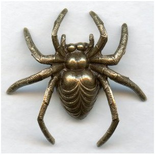 Goth Spider Stamping Oxidized Brass 35mm (1)