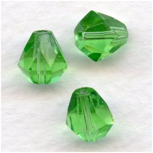 Peridot Bell Shape Faceted Glass Beads 9x8mm