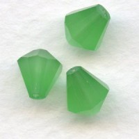 Opal Green Bell Shape Faceted Glass Beads 8x7mm
