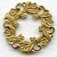 Floral Circle Frame Raw Brass 27mm (3)
