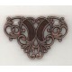 Floral Ornamental Openwork Stampings Oxidized Copper Triangle (4)