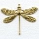 Victorian Style Dragonfly Raw Brass 41mm (1)