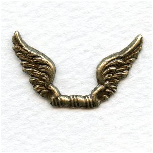 Wings Stampings Solid 30mm Oxidized Brass (2)