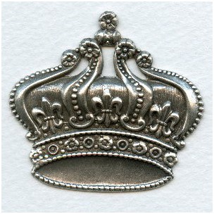 French Crown Ornamentation Oxidized Silver 49mm (1)