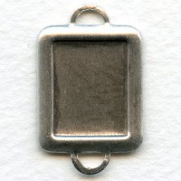 Setting Connectors 16x12mm Rectangle Oxidized Silver (6)
