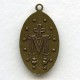 Blessed Mother Mary Medal 31mm Oxidized Brass (1)