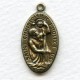Saint Christopher Medal 27mm Oxidized Brass (1)