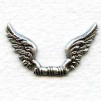 Wings Stampings Solid 30mm Oxidized Silver (2)