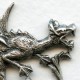 Gothic Style Dragon Stampings Oxidized Silver (1 set)