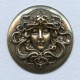 Repoussage Maiden Cameo 35mm Round Oxidized Brass