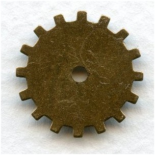 Steampunk Wheels Oxidized Brass 19mm