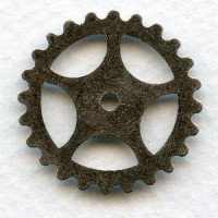 Steampunk Gears Oxidized Silver 25mm (12)