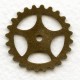 Steampunk Gears Oxidized Brass 25mm (12)