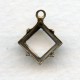 Open Back Square 8x8mm Settings Oxidized Brass