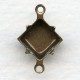Square 8x8mm Setting Connectors Oxidized Brass (12)