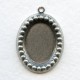 Beaded Edge Settings 18x13mm Oxidized Silver