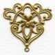 ^Floral Triangle with Loop Raw Brass 40mm