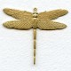 Dramatic Dragonfly with Loop 43mm Raw Brass (1)