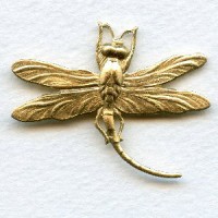 Large Dragonfly Curved Tail Raw Brass (3)