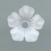 Lucite Flower Beads Matte Crystal 14mm