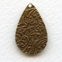 Floral Patterned Drops Oxidized Brass 27mm (6)