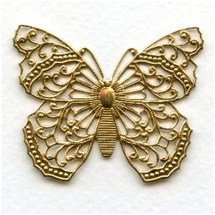 Most Exquisite Filigree Butterfly Raw Brass 48mm (1)
