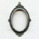 Ancient Design Setting 25x18mm Oxidized Silver