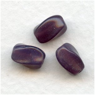 Dark Amethyst Opal Twist Beads Oval 9x7mm