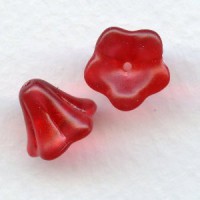 ^Ruby Satin Lucite Flower Beads 12x10mm (12)