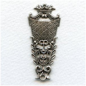Royal Pendant Oxidized Silver 59x25mm