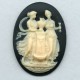 ^Cameo Women at Fountain Ivory on Jet 40x30mm