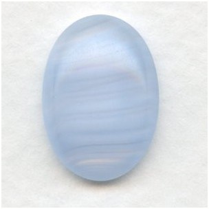 ^Blue Quartz Glass Oval Cabochon 18x13mm
