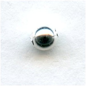 ^Smooth Round Spacer Beads Bright Silver 3mm