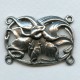 Art-Nouveau Style Components Oxidized Silver 40x28mm (2)