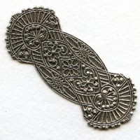 Embossed Oxidized Silver Stamping 75mm