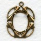 Openwork Oxidized Brass 10x8mm Setting Pendant