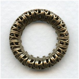 Filigree 23mm Ring Link Connectors Oxidized Brass (2)