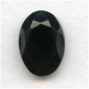 Jet Glass Jewelry Stone Faceted Oval 18x13mm