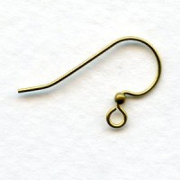 Simple Hook and Bead Earring Findings Raw Brass (24)