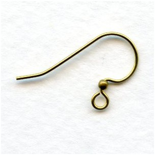 Simple Hook and Bead Earring Findings Raw Brass (24)