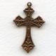 Ornate Small Cross Pendants Oxidized Copper (3)