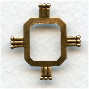 Cushion Octagon Setting Effects 23x22mm Oxidized Brass