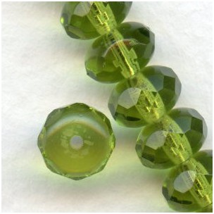 Olivine Donut Spacer Beads Faceted 8x5mm (24)