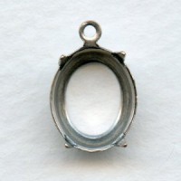 Oval Settings Oxidized Silver 12x10mm (12)