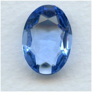 Light Sapphire Glass Oval Unfoiled Stones 12x10mm (2)