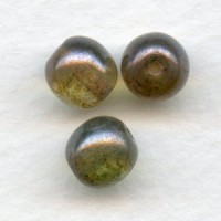 ^Green Luster Effect Smooth Round Glass 8mm Beads