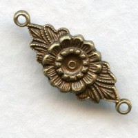 Floral Connector 3mm Setting Well Oxidized Brass (12)