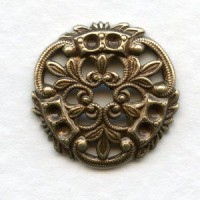 Crest Shape Oxidized Brass 18mm Earring Top